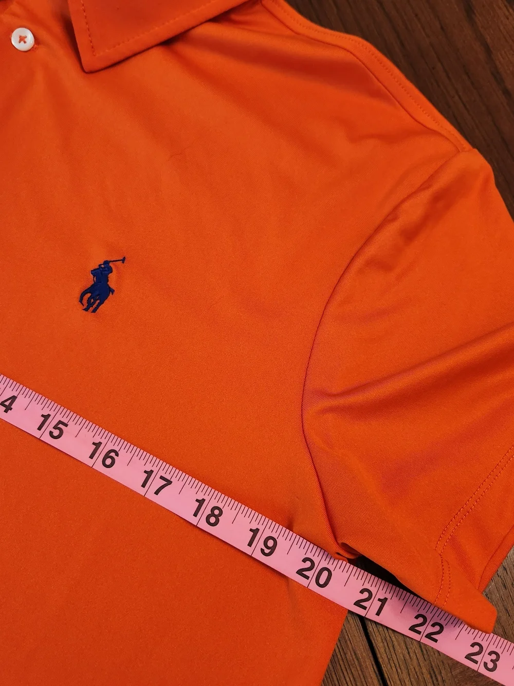 Polo Ralph Lauren Performance Short-Sleeve Shirt Men's Size Med Orange Blue Pony
